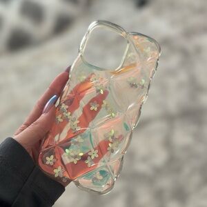 Cute bubbly iridescent flowers IPhone 14 Pro Max phone case